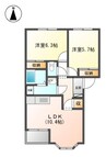 ルーエンハイム大森 2LDKの間取り