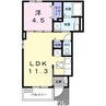 エントピア鳴子 1LDKの間取り