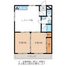 太多線/下切駅 徒歩14分 3階 築36年 2LDKの間取り