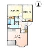 クレア雅（ＣＲＥＡ雅） 2LDKの間取り