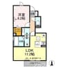 セジュールYUTAKAⅡ 1LDKの間取り
