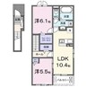 オレンジフォレストⅠ 2LDKの間取り