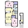 サンローズ　Ｃ 2LDKの間取り