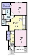 ヌーベル　ソレイユ 2DKの間取り