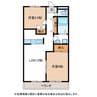 グレースヴィラニシカワ 2LDKの間取り