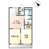 ルミナス加茂野 2DKの間取り