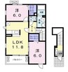 エスポワールⅡ 2LDKの間取り