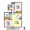 駅西　Ⅲ 2LDKの間取り