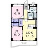 エルキュール 2LDKの間取り