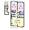 リヴ　ドロワⅡ 2LDKの間取り