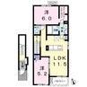 セプタンヴル 2LDKの間取り