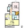 セジュールYUTAKA 1LDKの間取り