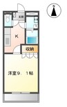向学マンション歓 1Kの間取り