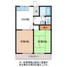Ｕハイム加茂川B 2DKの間取り