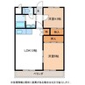 グランドハイツ森山 2LDKの間取り