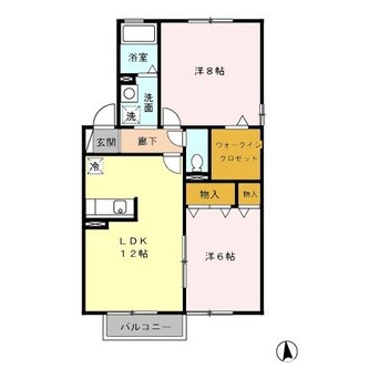 間取図 Green hills　B