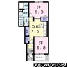 シャン　プリュネル 2DKの間取り