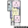 シャン　プリュネル 2DKの間取り