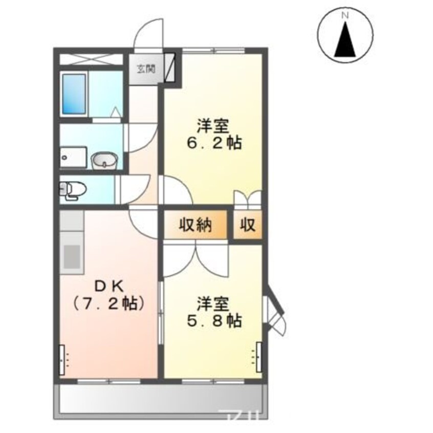 間取図 ラフィネ上恵土