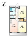 ウィステリアｗｉｎｄ 2DKの間取り