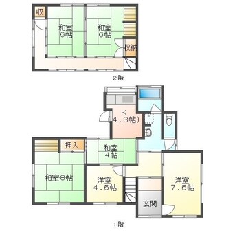間取図 可児市兼山貸家