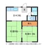 コーポカネイB 2DKの間取り
