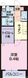ラフィネ和合　B 1Kの間取り