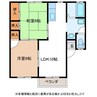 サニーハイツ須後B 2LDKの間取り