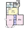 コーポ恵 2DKの間取り