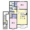 リバーサイドビラ河合 2LDKの間取り