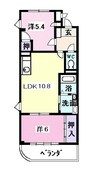 ファインパーク薬師Ｂ棟 2LDKの間取り