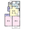 シャンティ南小田 2DKの間取り
