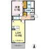 Olive　A棟 1LDKの間取り