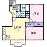スターブル松ヶ瀬Ｂ 2LDKの間取り