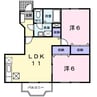 スターブル松ヶ瀬Ｂ 2LDKの間取り