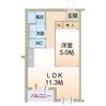 ハートフルマンションルージュ 1LDKの間取り