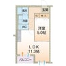 ハートフルマンションルージュ 1LDKの間取り
