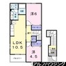 ラルジュ・シャルダン　Ａ棟 2LDKの間取り