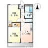 グランドハウス 2DKの間取り