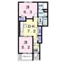 サニ－薬師Ｃ 2DKの間取り
