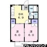 ハイツ﨔Ａ 2DKの間取り