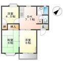 西坂ハイツＢ棟の間取図