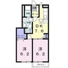 ファミール高月 2DKの間取り
