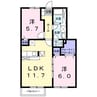 ラーゼンパークⅡ 2LDKの間取り