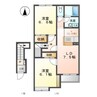 ヴィア和来Ⅰ 2LDKの間取り