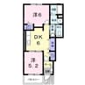 クラール　織部 2DKの間取り