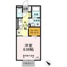 D-room土岐 1Kの間取り