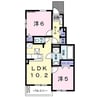 サンパティ－ク　フル－ル 2LDKの間取り