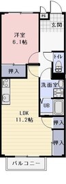 クレア一色 1LDKの間取り