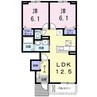 ヒルサイドスクエア西小田　Ａ 2LDKの間取り